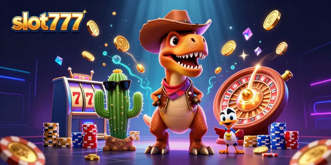 Spin reels and win big at slot777 with vibrant characters and dazzling casino elements.