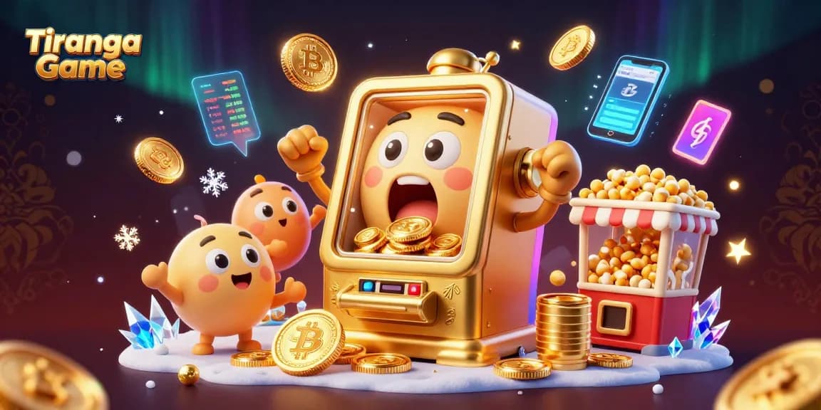 Tiranga Game features a thrilling slot machine hitting a jackpot, symbolizing excitement and winnings.