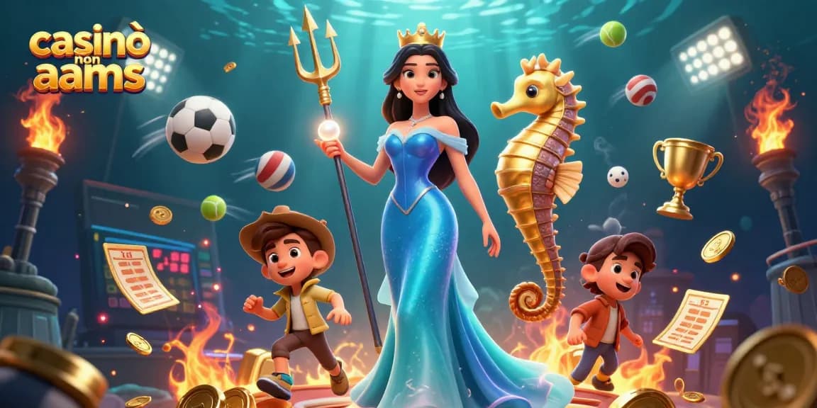 Vivi l'emozione dei casinò non AAMS con personaggi 3D vivaci ed elementi da casinò.