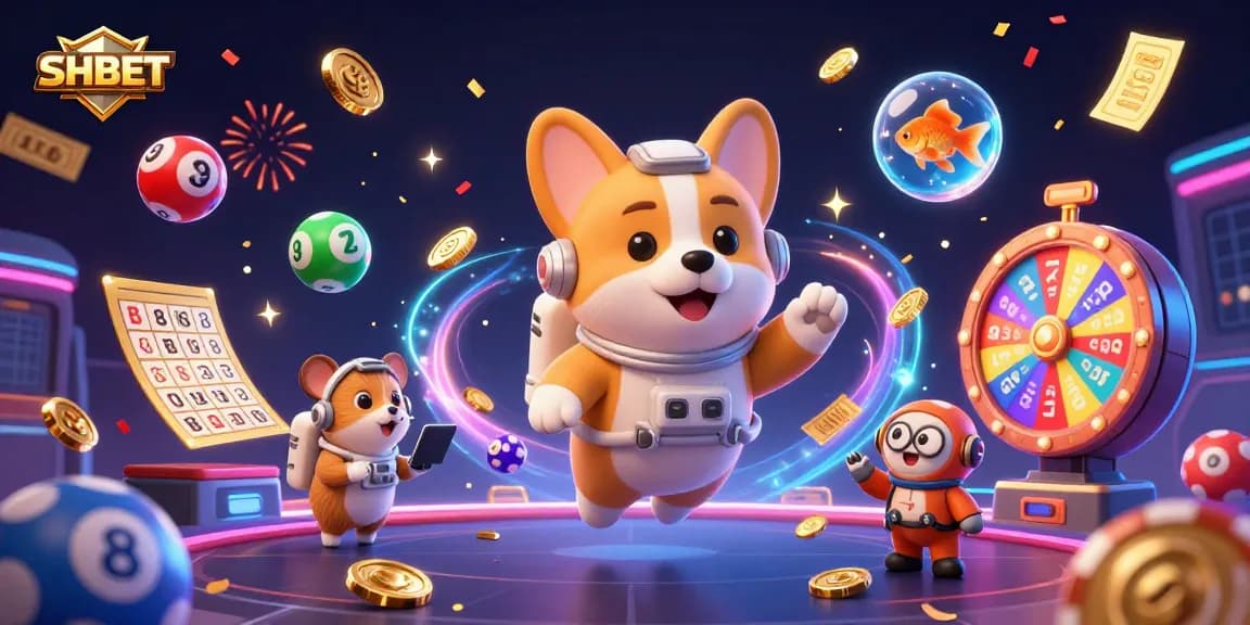 Get lucky at SHBET with vibrant casino fun featuring a 3D astronaut corgi in space.