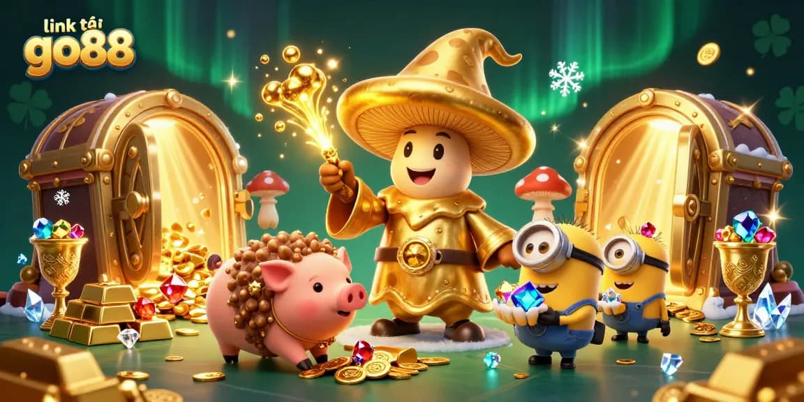 Players can experience the thrill of winning with link tải go88 in this vibrant casino-themed illustration.