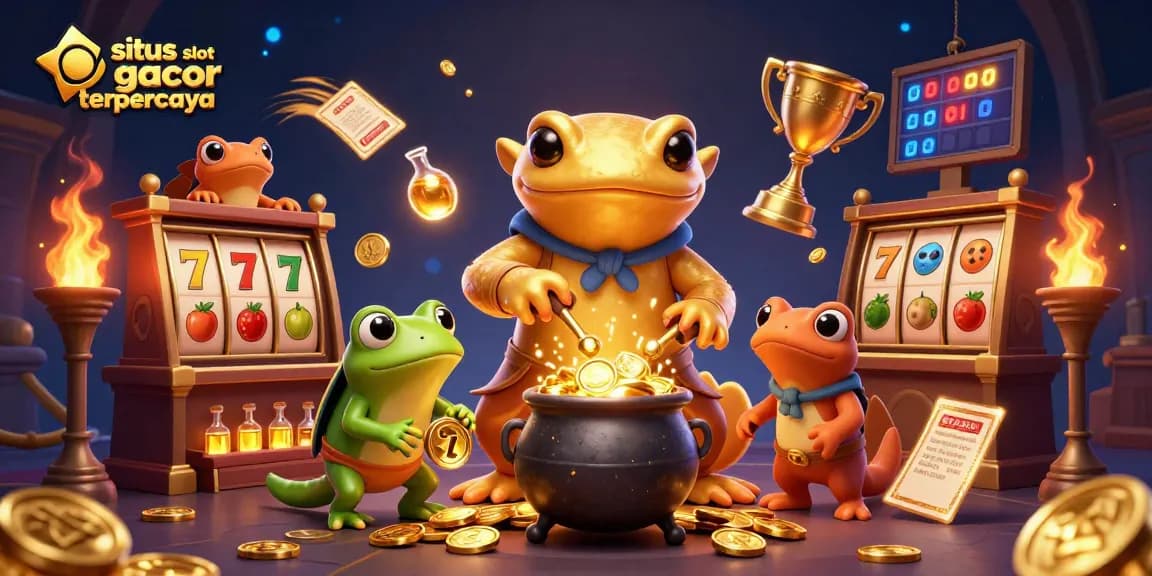Putar slot gacor terpercaya dan capai maxwin hari ini dengan simbol jackpot dan uang emas.