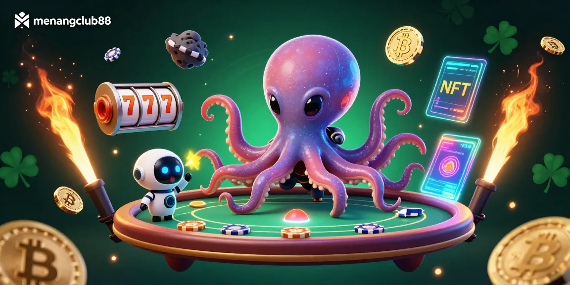 Engage with menangclub88's exciting alien octopus gaming scene featuring vibrant poker gameplay elements.