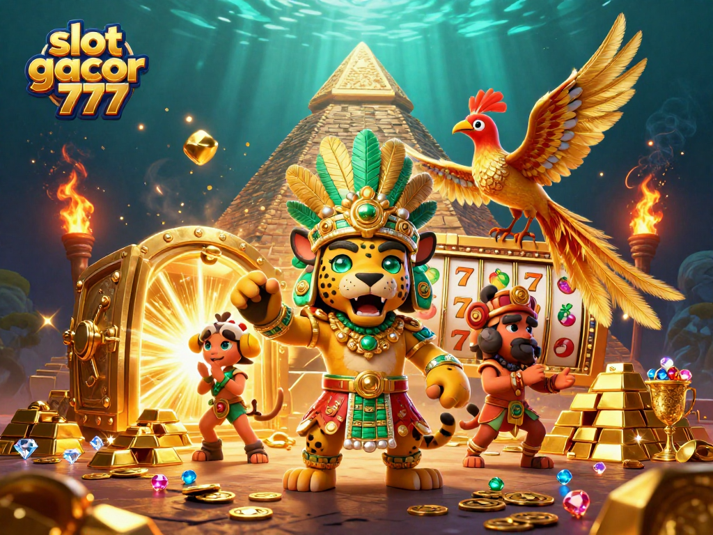 Engage with slot gacor 777 visuals showcasing vibrant casino elements and rich treasures.
