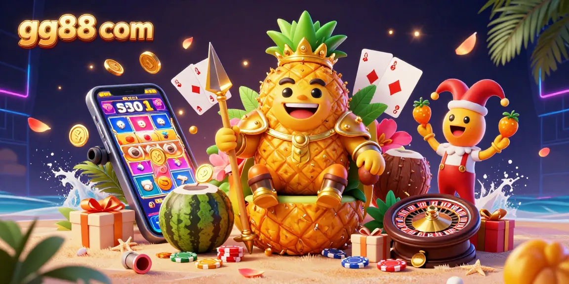 Engage with thrilling slots at gg88 com with the golden pineapple king in a vibrant beach casino.
