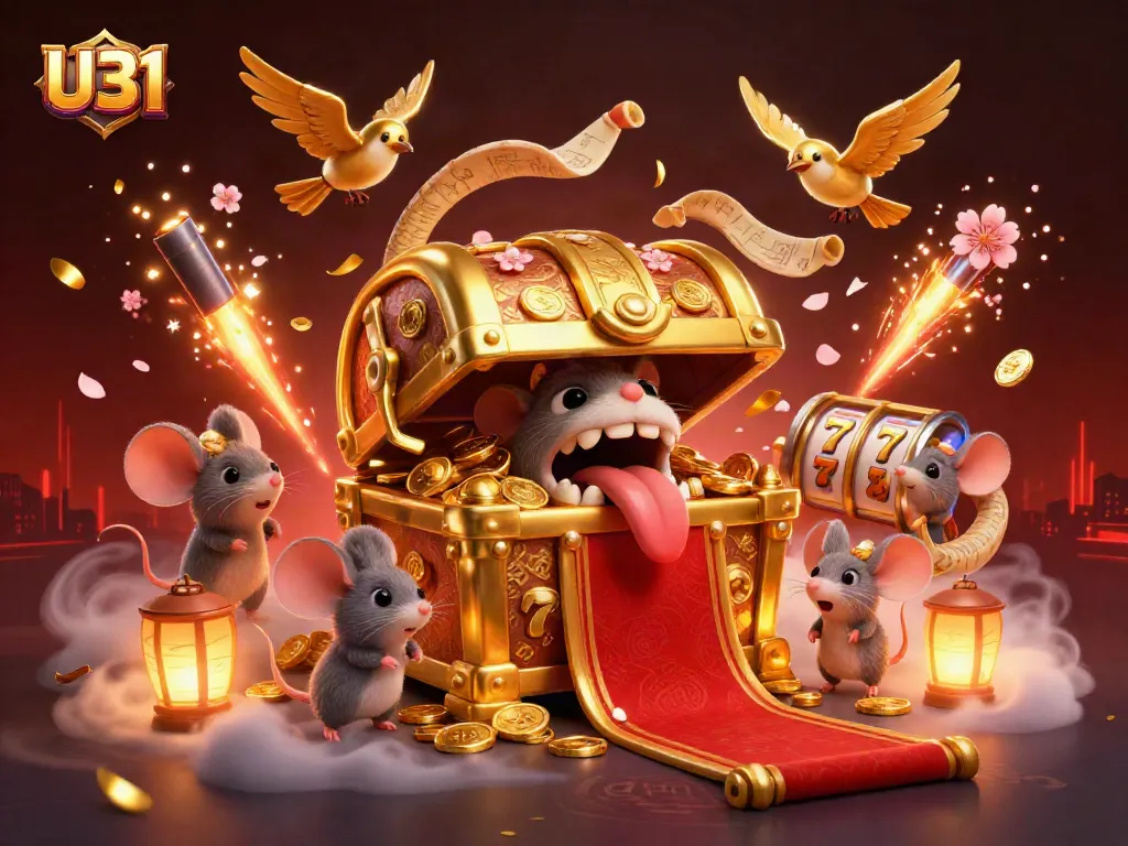 Experience exciting gameplay at U31, featuring vibrant slot reels and rich treasures from online casino adventures.