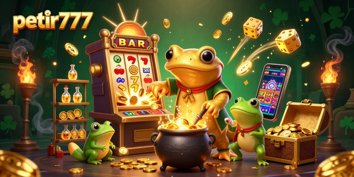 Experience the exciting gameplay at petir777 with vibrant slot machines and gold elements bursting with energy.