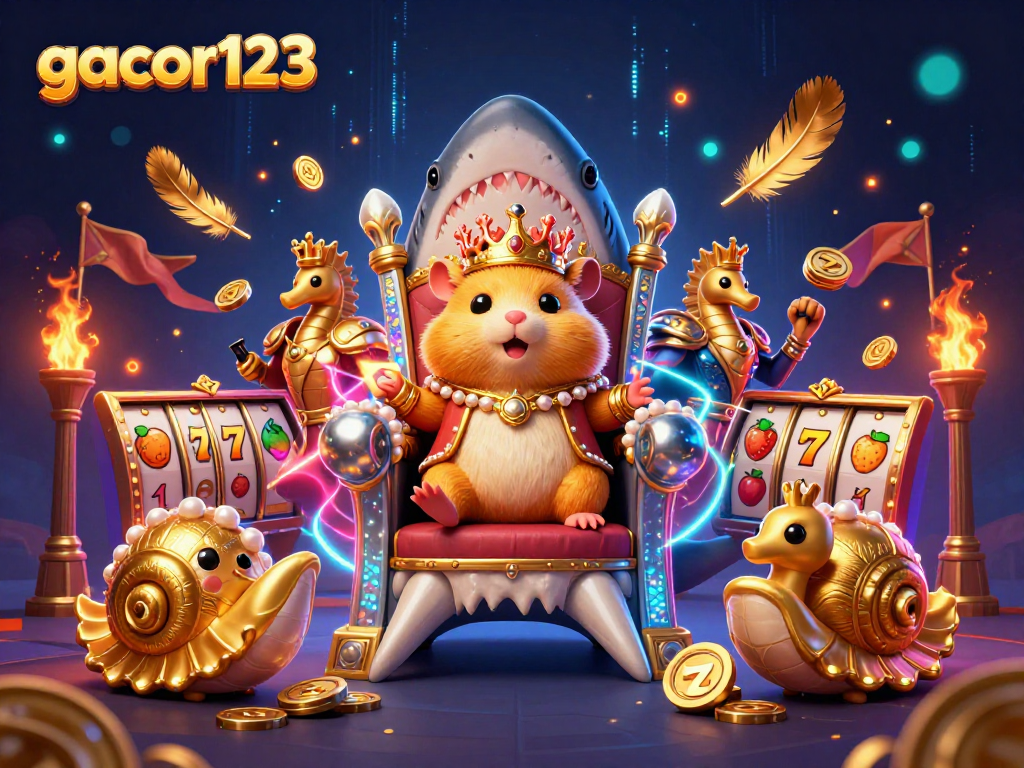 Experience thrilling gameplay at gacor123 with a golden hamster king leading the exciting slot adventure.