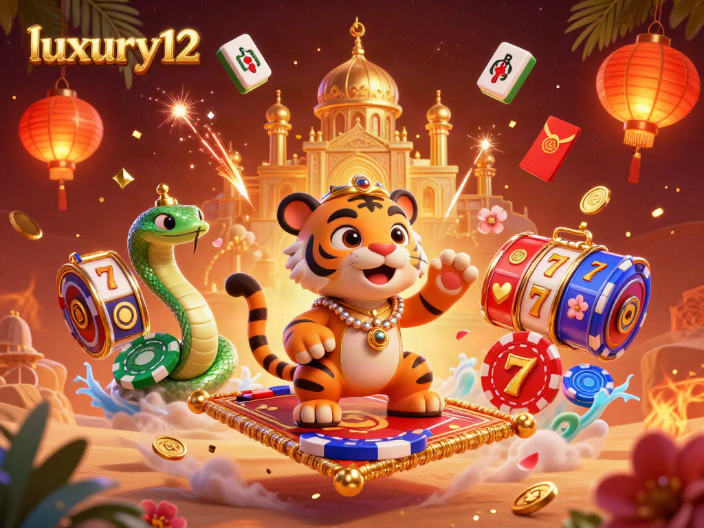Spin with luxury12 at our vibrant casino, featuring a tiger sultan and enchanting decor.