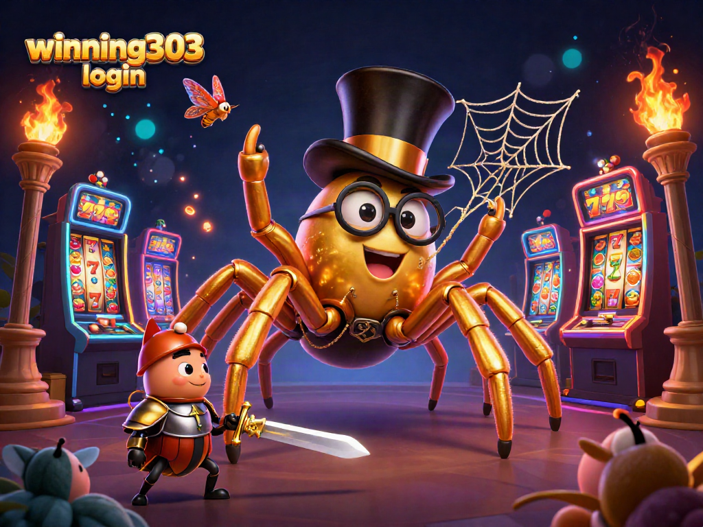 Engage with winning303 login by spinning colorful slot reels and discovering jackpots in a vibrant casino scene.