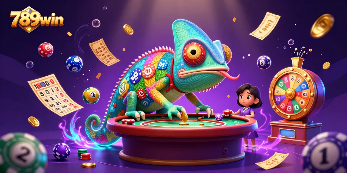 Experience vibrant gaming action with 789win chameleon casino owner amidst dynamic lottery elements.