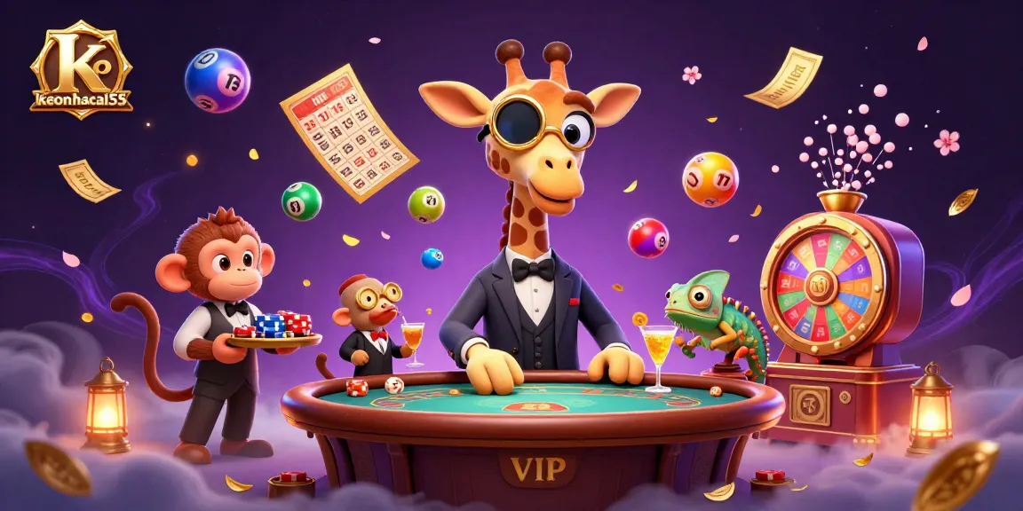 Engage in thrilling games with keonhacai55's vibrant casino scene featuring dynamic lottery elements.