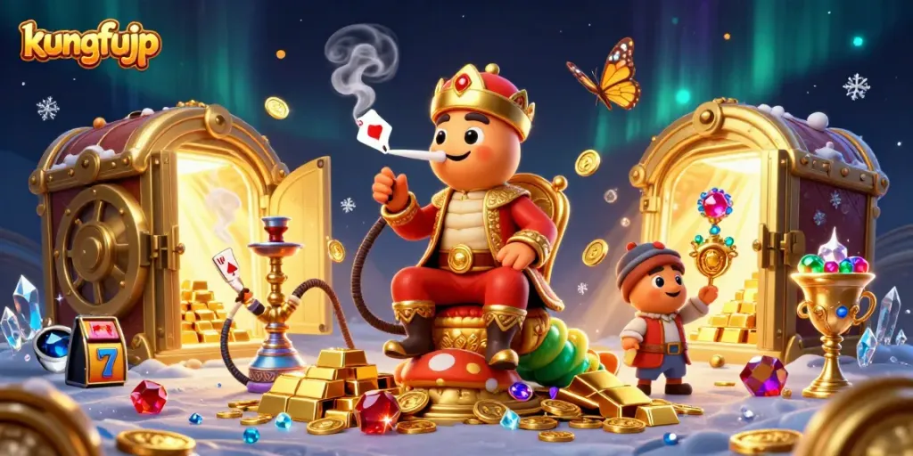 Menangkan permainan kartu di kungfujp sambil menikmati ilustrasi kasino yang memukau.