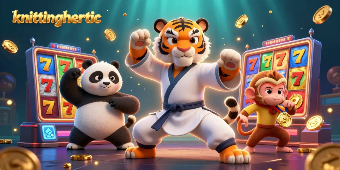 Experience thrilling slot action at knittingheretic with vibrant casino elements and playful characters.