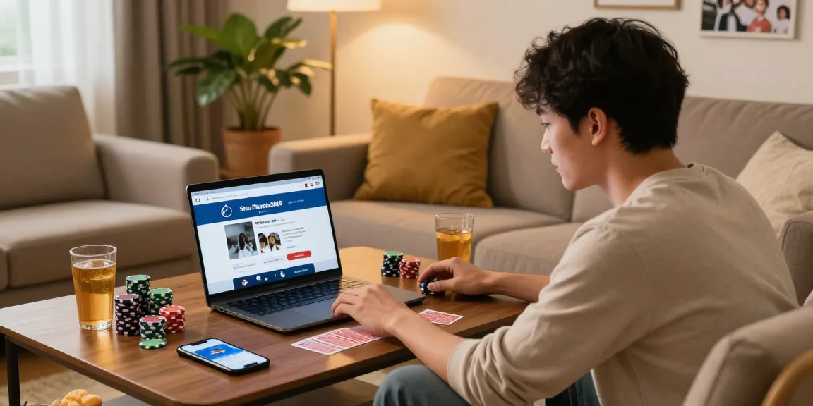 Situs Poker Online Resmi Domino88 gaming setup at home, inviting atmosphere with poker items.