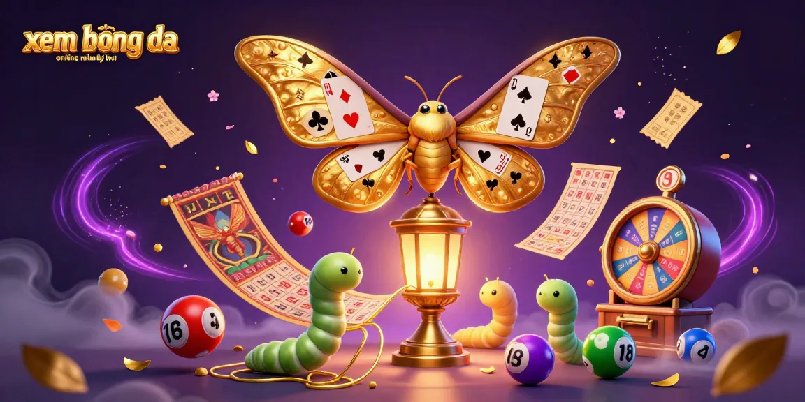 Experience xem bóng đá online miễn phí full hd with vibrant lottery balls and golden casino elements surrounding a majestic atlas moth.