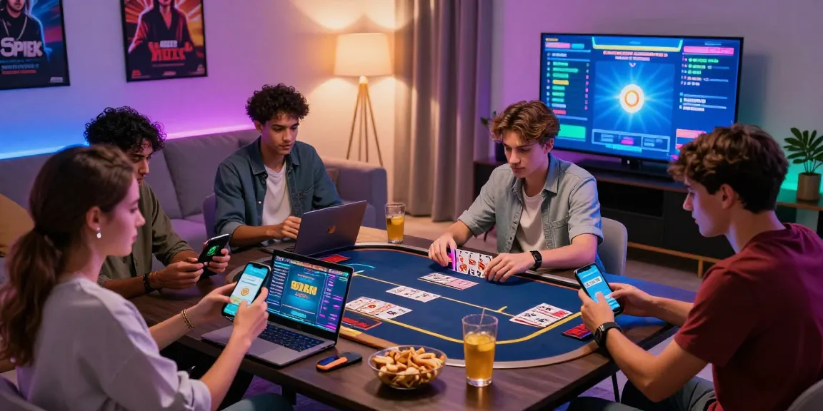 Exciting group of friends playing Teen Patti Vegas on smartphones showcasing the vibrant social gaming atmosphere on teenpattivegasgame.com.pk.