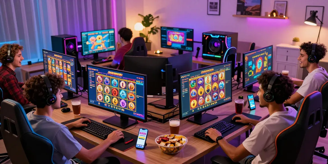 Exciting online gaming setup showcasing players engaging with slot games and the oppa86 link in action.