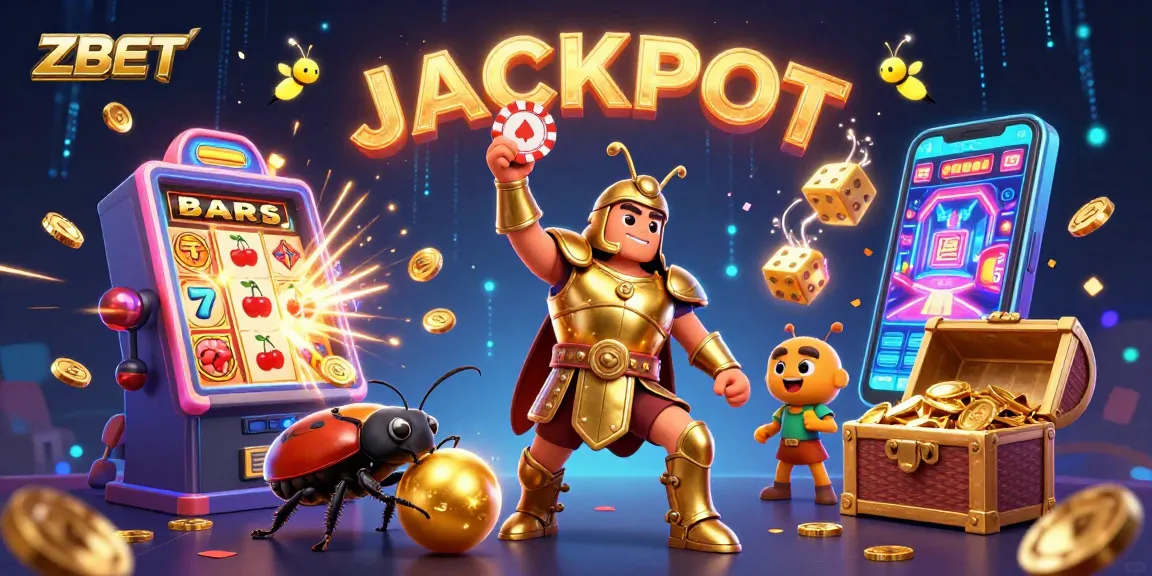 ZBET champions a thrilling slot experience with vibrant characters amidst jackpot excitement