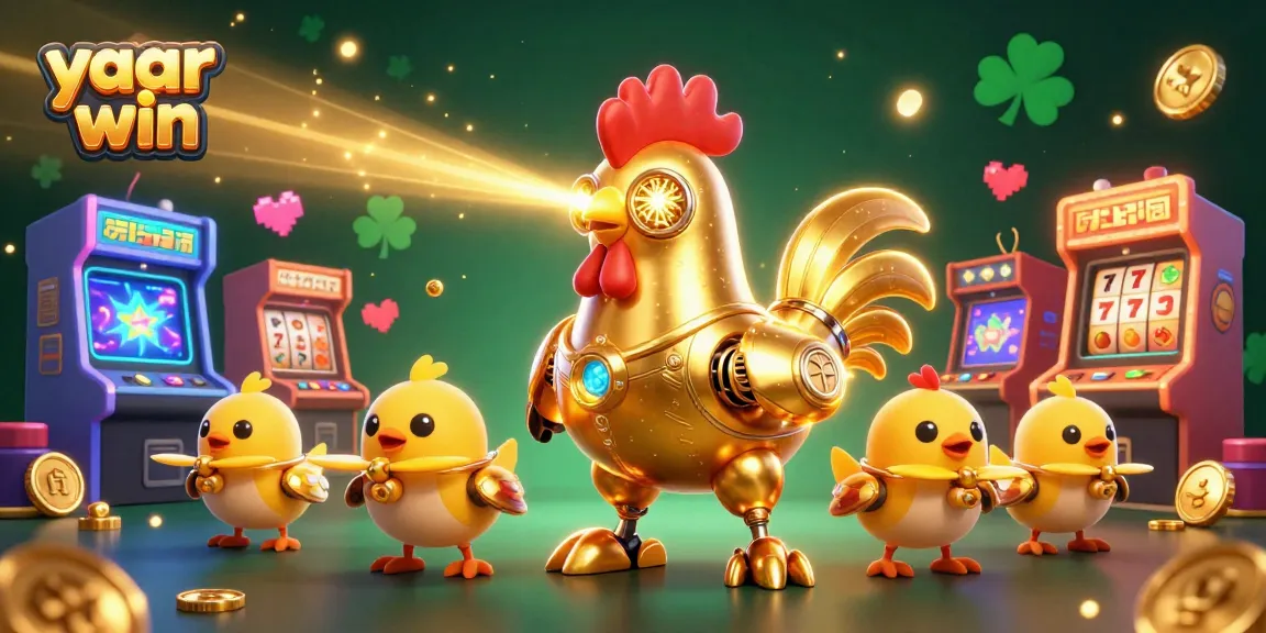 Experience the excitement of yaar win with a vibrant casino-themed illustration full of game elements and characters.