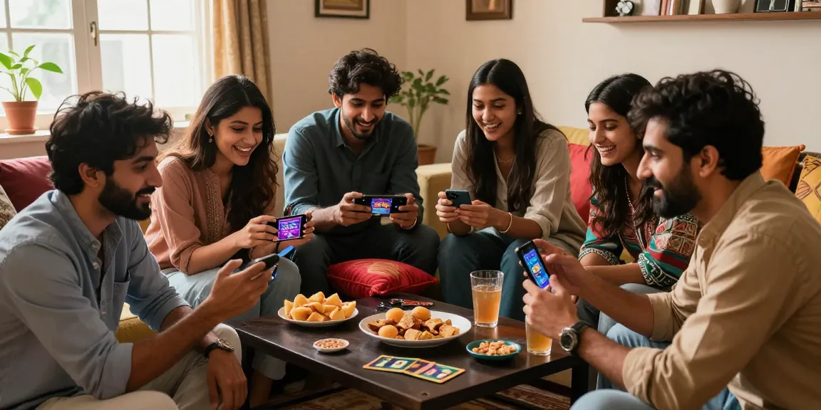 Friends gather to tap to download and play 3 Patti Vegas, enjoying real cash rewards.