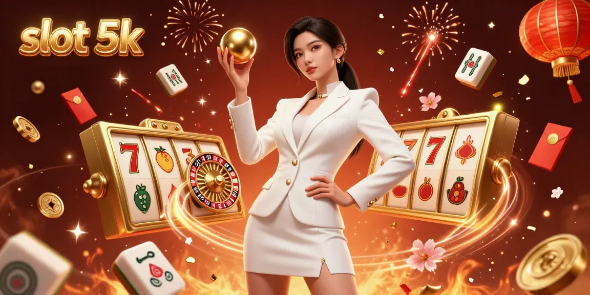 Experience thrilling gameplay with slot 5k in this vibrant Asian casino illustration, showcasing excitement and winning potential.