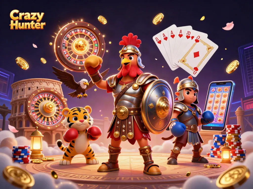 Crazy Hunter เกมเกมสล็อตออนไลน์ที่น่าตื่นเต้นในภาพ 3D