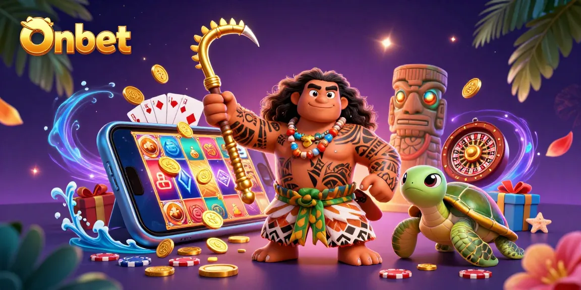 Experience Onbet's exhilarating casino world with vibrant games, dynamic characters, and immersive scenes.