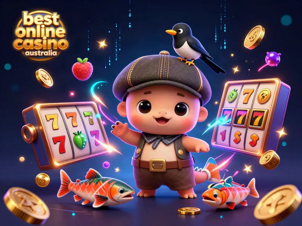 Engaging illustration featuring baby Nessie and friends celebrating at the best online casino Australia