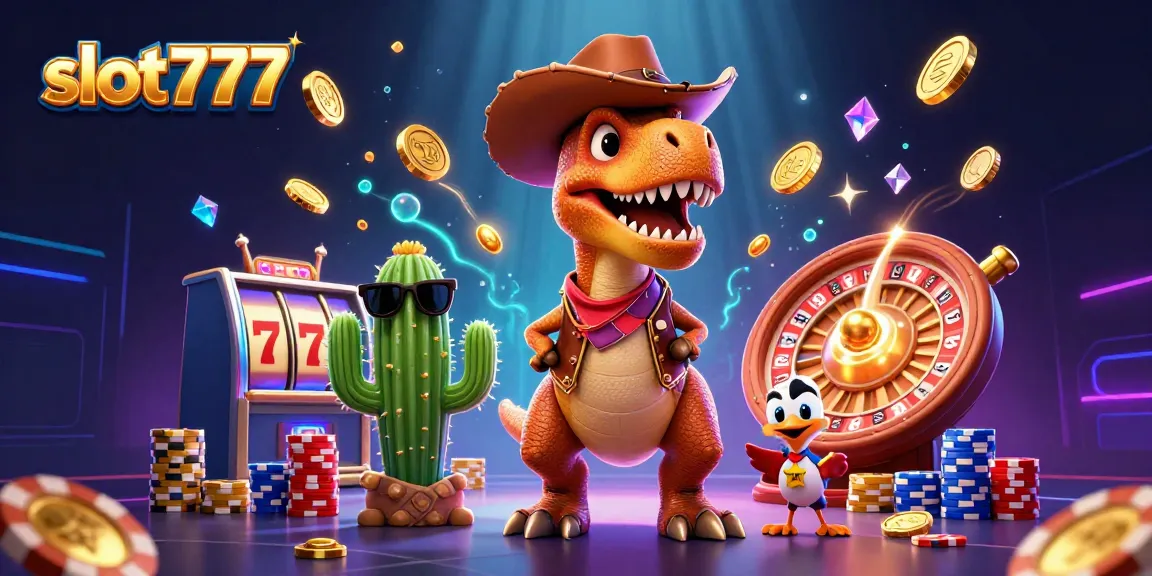 Spin reels and win big at slot777 with vibrant characters and dazzling casino elements.
