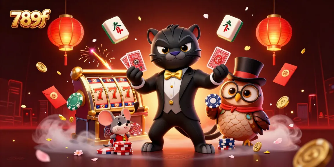 Experience the excitement of 789f casino with elegant characters, slots, and vibrant elements.