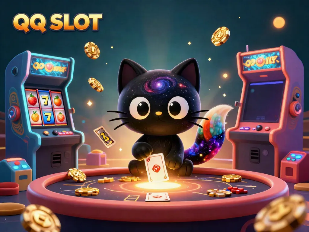 Experience thrilling casino action with QQ SLOT in this vibrant, cosmic gaming scene.