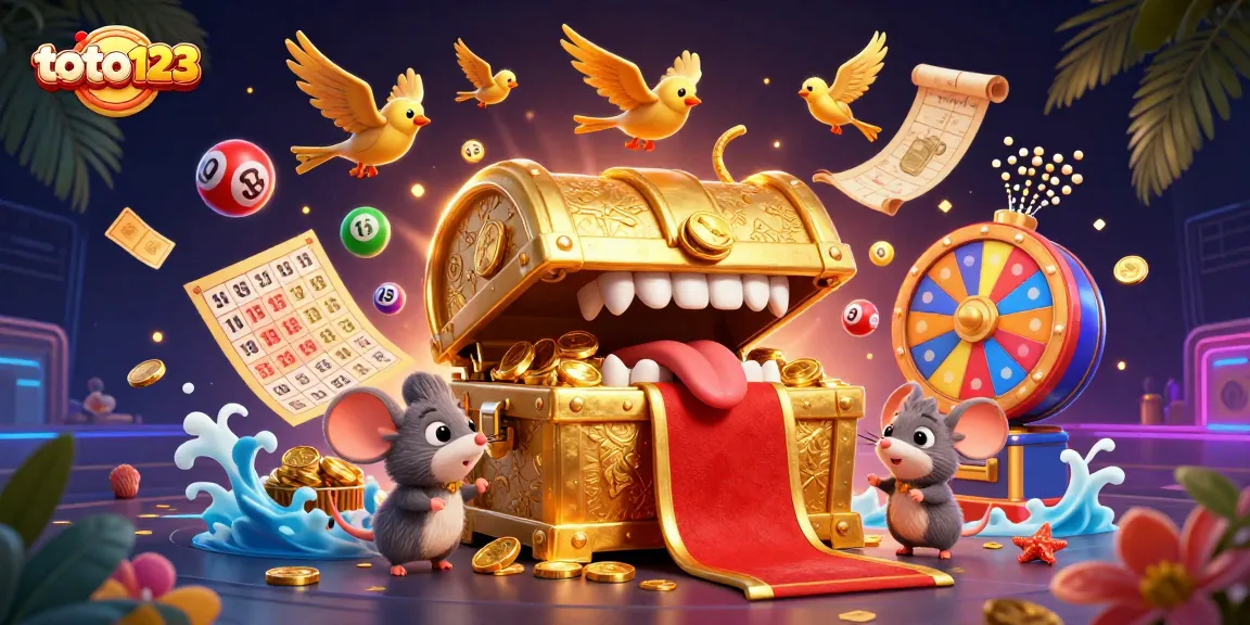 Experience vibrant gameplay with toto123, capturing the excitement of lottery and bingo in a rich 3D scene.