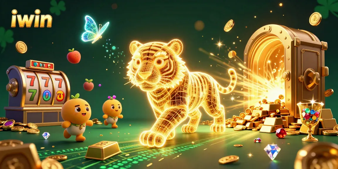 Experience iwin's thrilling casino adventure with vibrant 3D characters and dynamic slot elements.