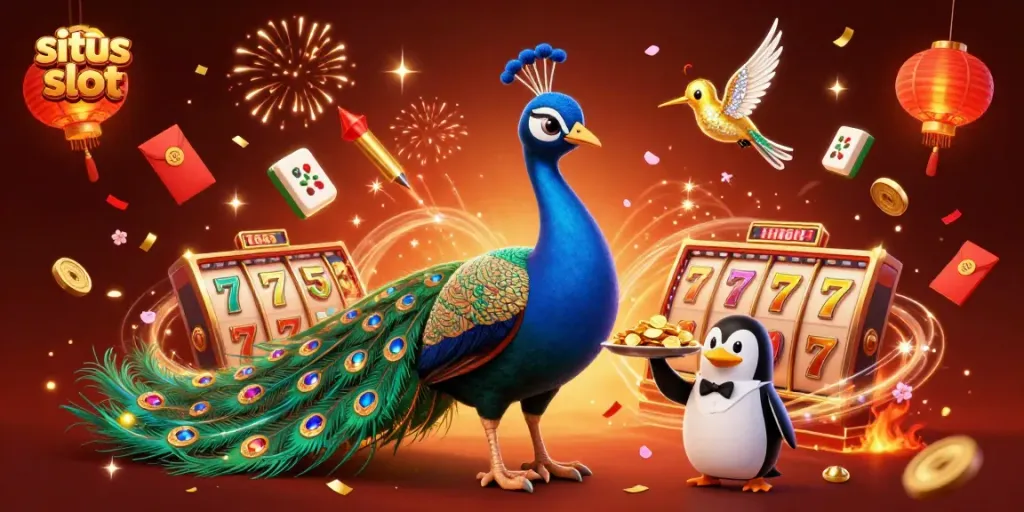 Menangkan permainan di situs slot dengan fitur unik dalam ilustrasi kasino ceria.