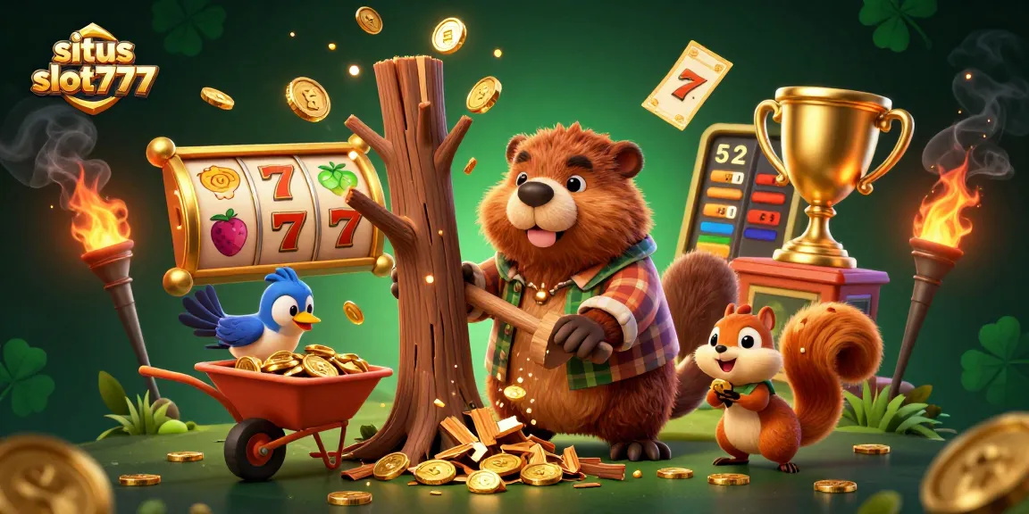 Experience thrilling gameplay at situs slot777 with characters collecting gold coins and spinning the slot reels.