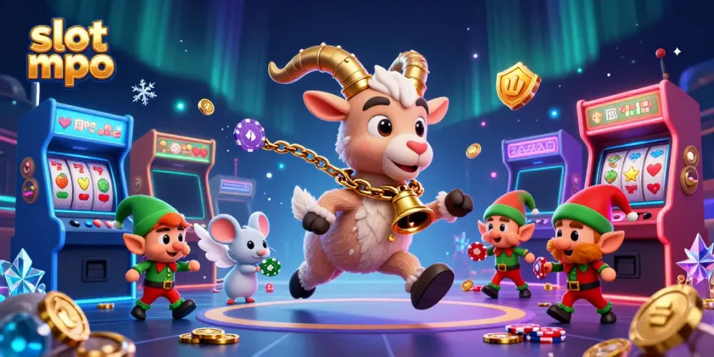 Engage in the exciting world of slot mpo with a Krampus-themed casino scene
