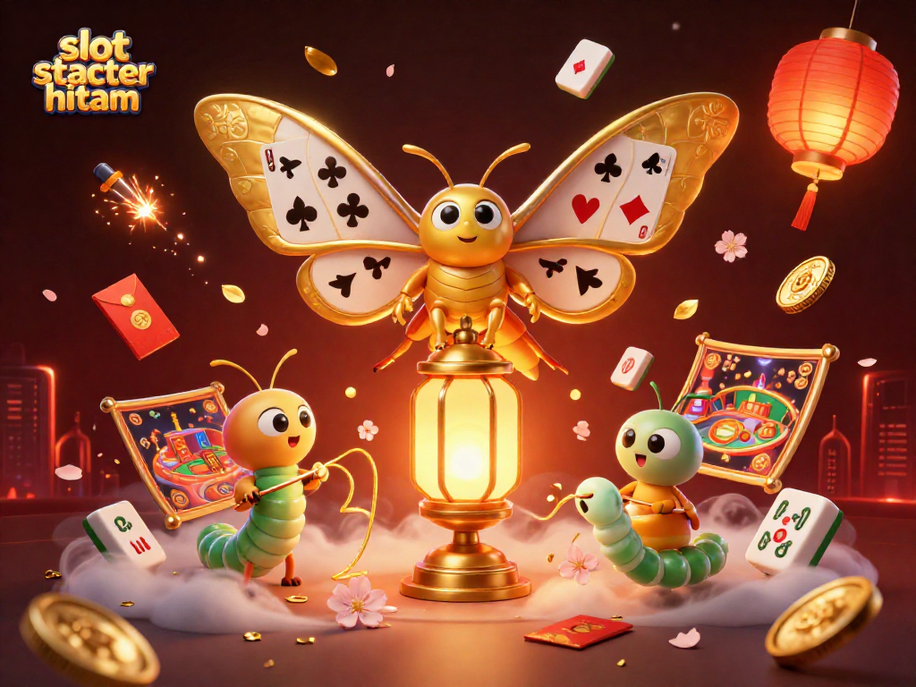 Experience the excitement of slot scatter hitam with a vibrant 3D scene showcasing golden lottery elements and enchanting casino visuals.