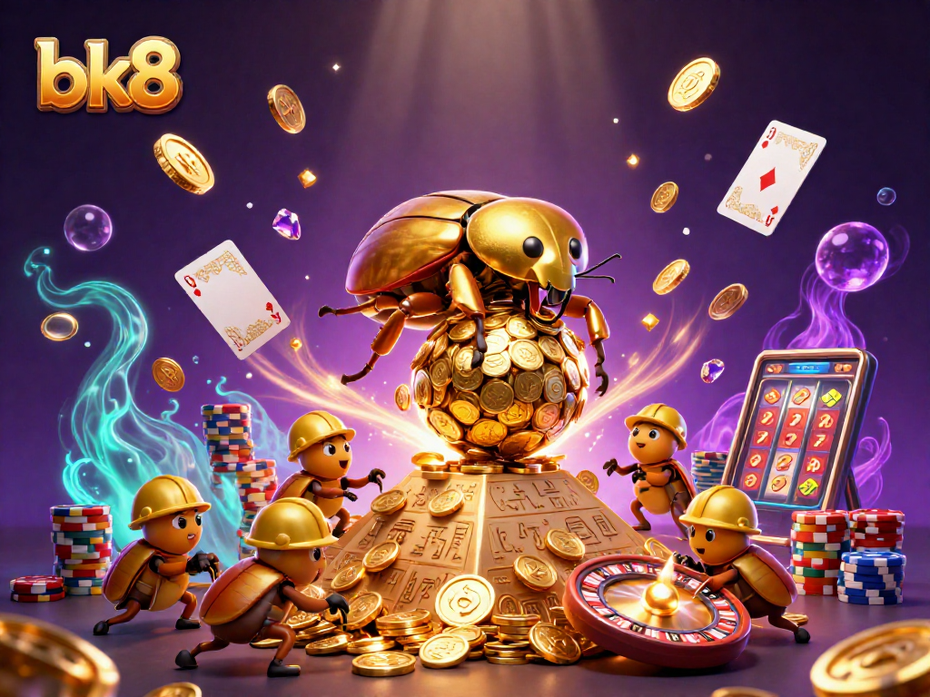 Experience bk8's exciting gambling adventure with dynamic golden elements and vibrant casino actions.