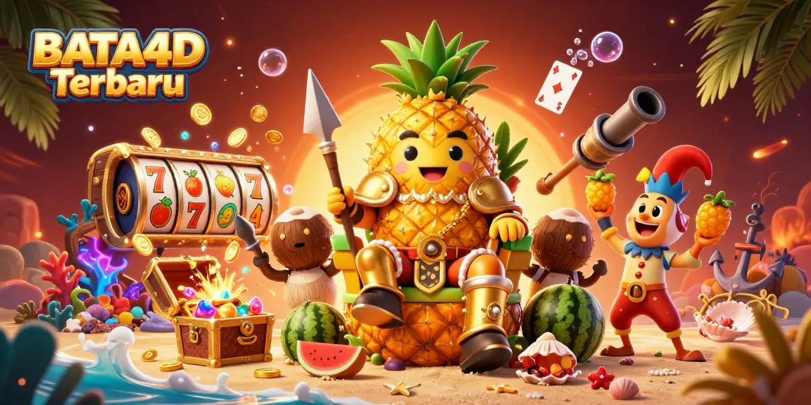 BATA4D Terbaru memuat kasino online yang penuh warna dengan simbol slot dan karakter unik.