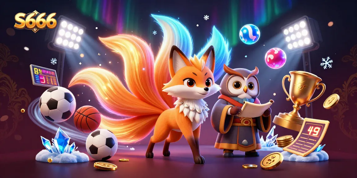 Experience the thrill of S666 sports betting with vibrant cartoon elements and dynamic game symbols.