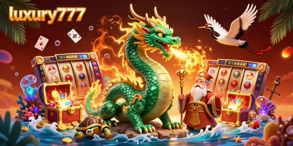 Engage in thrilling slot action with luxury777's dragon-infused casino world.