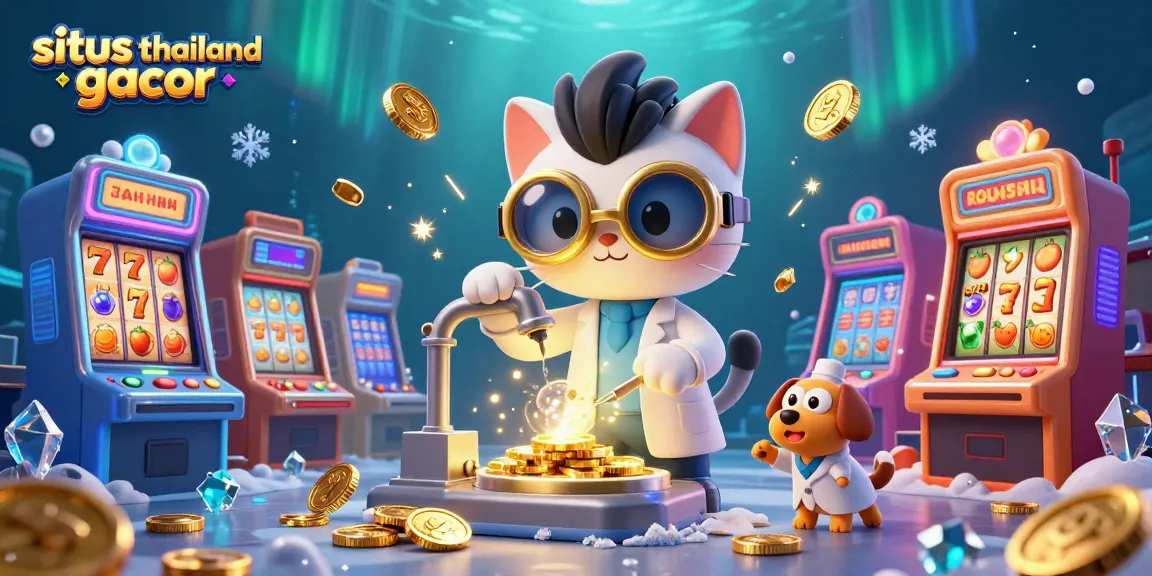 Engage with situs thailand gacor in this vibrant 3D illustration featuring slot game excitement and dynamic characters.