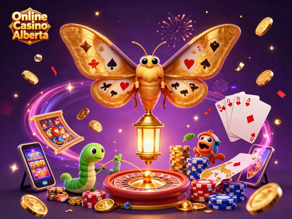 Engage in thrilling gameplay action at Online Casino Alberta with vivid casino-themed digital art.