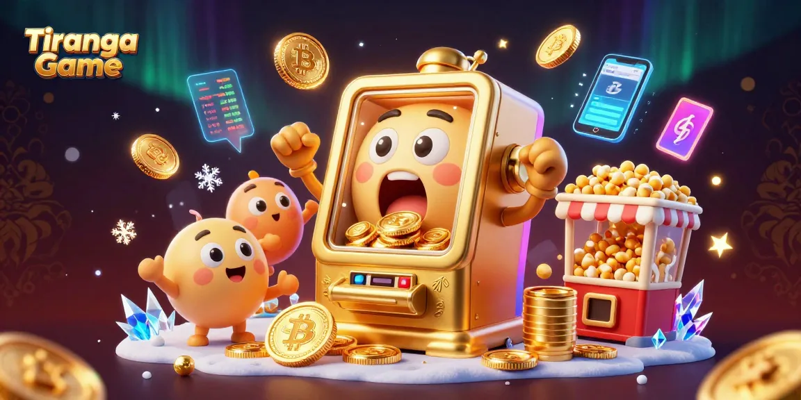 Tiranga Game features a thrilling slot machine hitting a jackpot, symbolizing excitement and winnings.