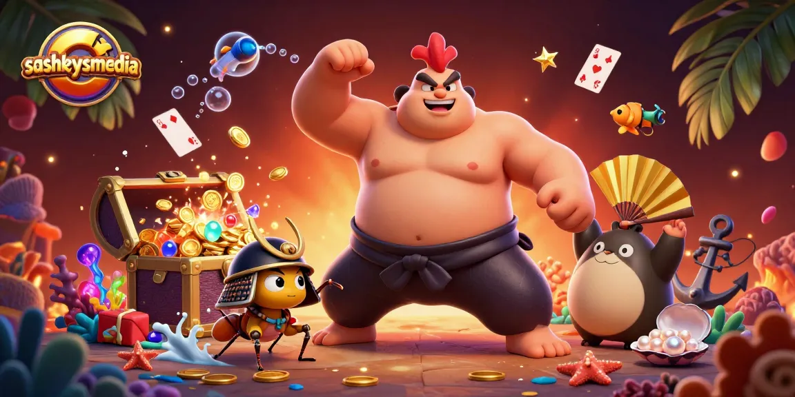 Win big at sashkeysmedia with a vibrant casino illustration featuring thrilling characters and game elements.