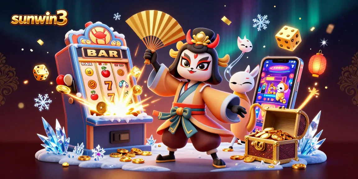 Experience the excitement of sunwin3's vibrant casino adventures with kabuki characters and dynamic slots.