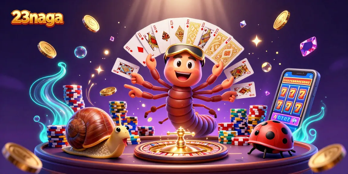 Experience thrilling gameplay with 23naga's colorful characters and vibrant casino elements.