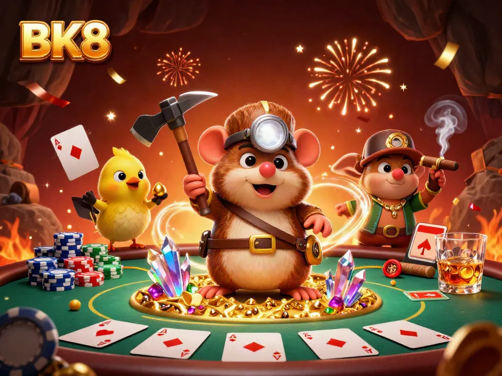 Experience thrilling gameplay with BK8 through this dynamic casino adventure illustration.