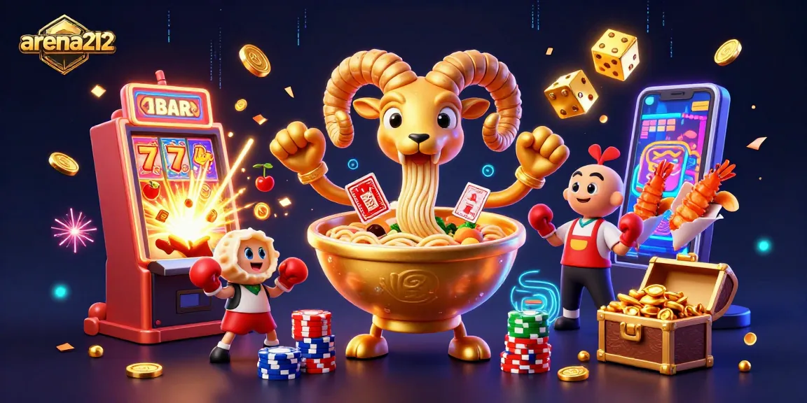 arena212 menampilkan pengalaman bermain kasino yang meriah dengan karakter unik dan elemen perjudian.